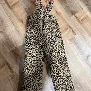 Snow bibs girls leopard